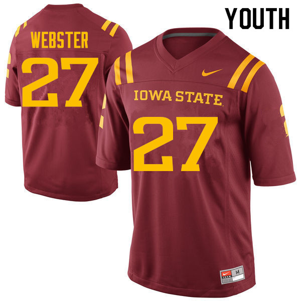 Youth #27 Romelo Webster Iowa State Cyclones College Football Jerseys Sale-Cardinal - Click Image to Close